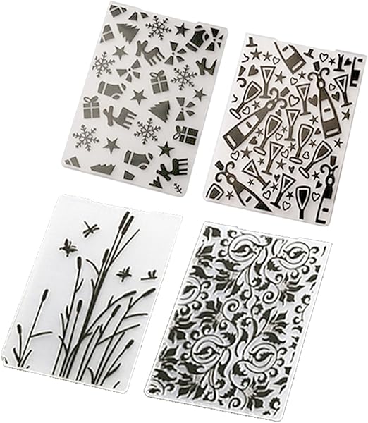 Amazon Com Embossing Folder 4 Assorted Patterns Embossing Folder