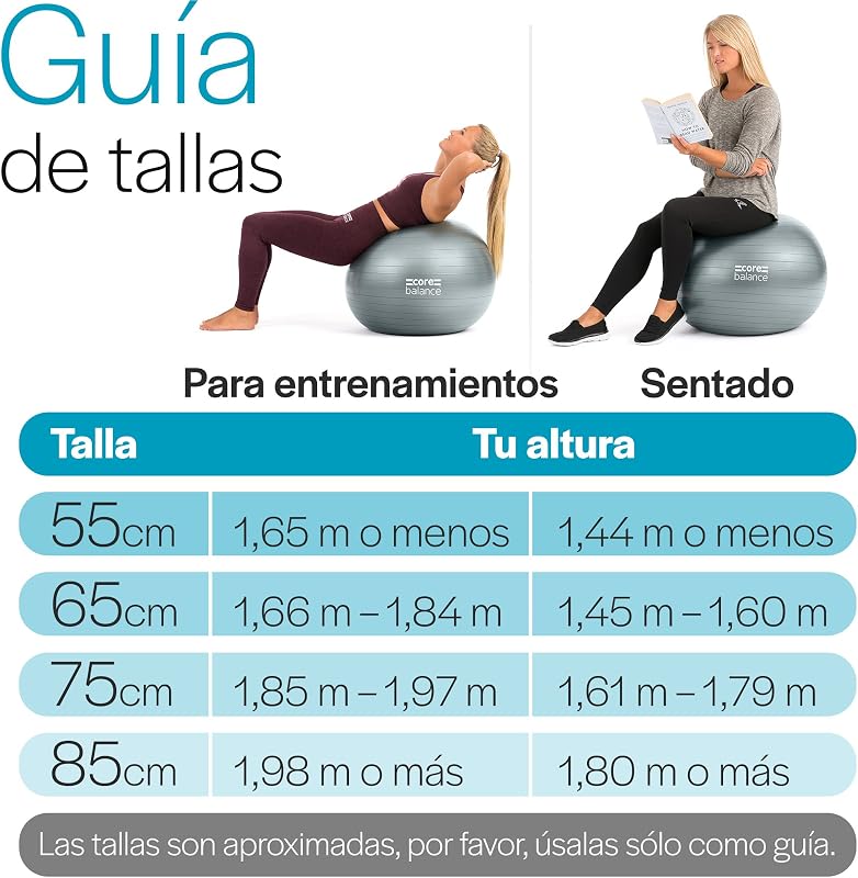 Pelota de Gimnasia Antirreventón, Gris, 55 cm