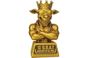 Mascotwish Muscle Goat Trophy – 9" G.O.A.T. with Muscle Resin Award for Fantasy Football, Office Desk, Best Player Trophy