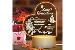 Linkax Grandma Gifts for Mothers Day Nana Gifts, Grandma Gifts - Engraved Night Light, Grandma Birthday Gifts from Granddaughter Grandson, Xmas Easter Valentines Day Gifts for Granny Grandmother
