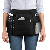 FSHEOU Waitress Server Apron with Multiple Pockets, Oil & Waterproof Waiter Apron for Waiter Waitress, Restaurant, Bistro, Kitchen - Black