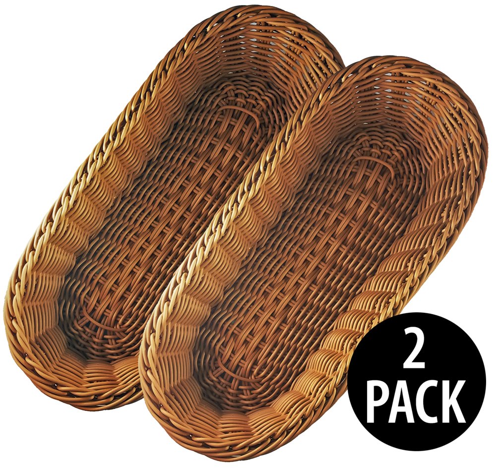 KOVOT PolyWicker Bread Basket Set of 2 14.5" Woven Polypropylene eBay