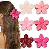 6 PCS Flower Hair Clips for Women, Pink Flower Claw Clips for Thick Thin Hair, Cute Daisy Hair Claw Clips, Strong Hold Non Slip Hair Accessories for Girls Holiday Gifts (Pink)