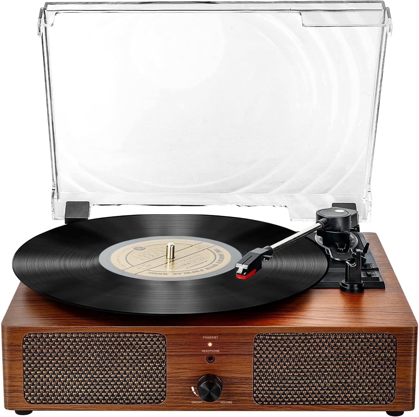 Photo 1 of Vinyl Record Player Bluetooth Vintage 3-Speed Portable Turntables with Built-in Speakers, Belt-Driven LP Player Support USB Recording AUX-in RCA Line Out