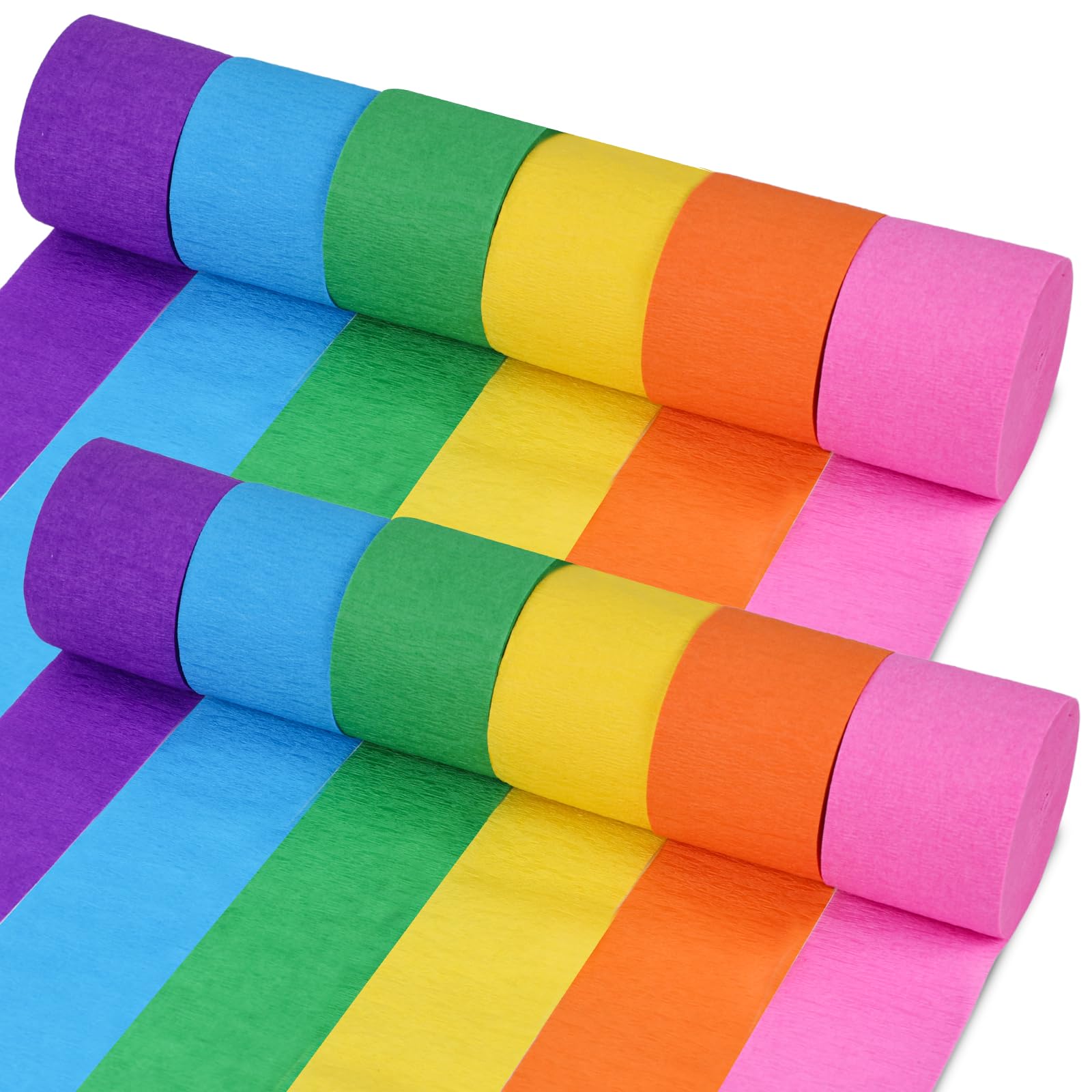 TOXOY 12 Rolls Crepe Paper Streamers, Colorful Crepe Paper Party