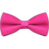 Bskifnn Kids Bow Tie Classic Solid Color Satin Bow Tie Adjustable Neck Bowtie for Kids Wedding Party