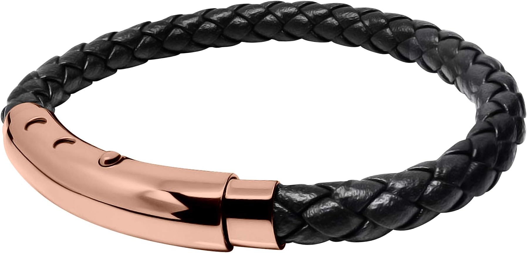 Leather Bracelet for Men & Women. SIZE ADJUSTABLE Woven Braided, Genuine Italian Leather with Stainless Steel Clasp. Minimalist Design