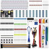 REXQualis Electronics Component Fun Kit w/Power Supply Module, Jumper Wire, 830 tie-Points Breadboard, Precision Potentiometer,Resistor Compatible with Arduino, Raspberry Pi, STM32