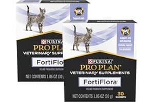Purina Pro Plan Veterinary Supplements FortiFlora Cat Probiotic Supplement for Cats with Diarrhea 30 ct. Box (Pack of 2)