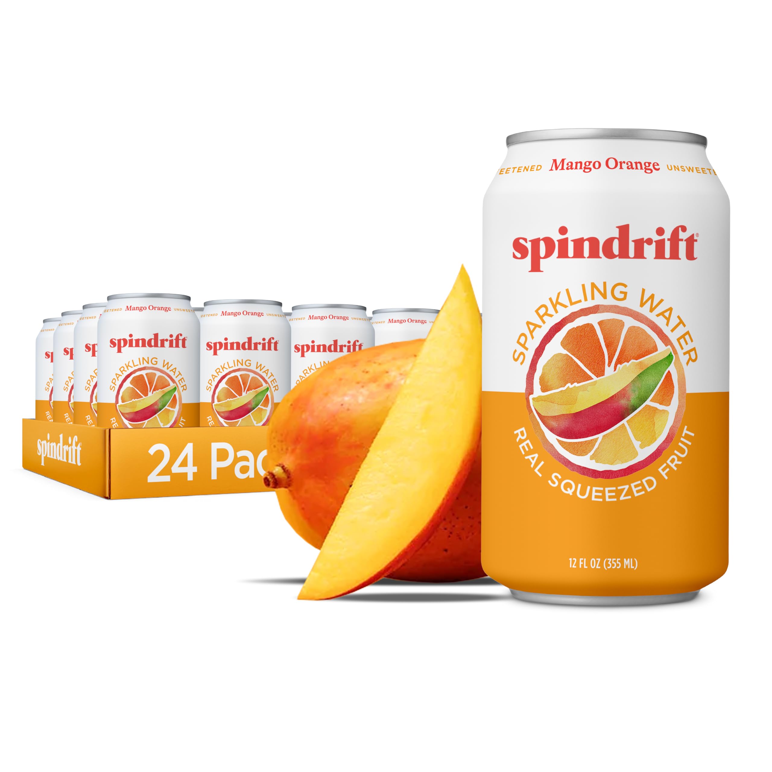 Photo 1 of ***FACTORY SEALED***Spindrift Mango Orange Sparkling Water