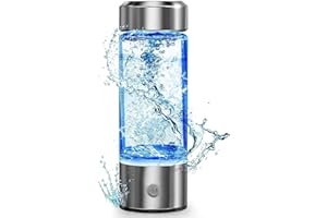 Dododuck Portable Hydrogen Water Bottle Generator, Quick 3-Min Electrolysis, Rechargeable, Hydro Water Machine Ideal for Travel and Sports (Silver)