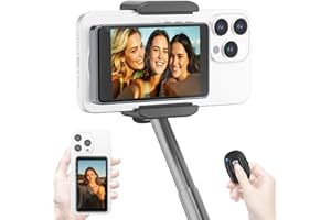 AOGELI Magnetic Selfie Monitor Screen for iPhone & Android,1800mAh with Bluetooth Remote, 3-Level Brightness & Wide Screen Mode, Back Camera Monitor iPhone Selfie Vlog No Delay Live Stream for TikTok