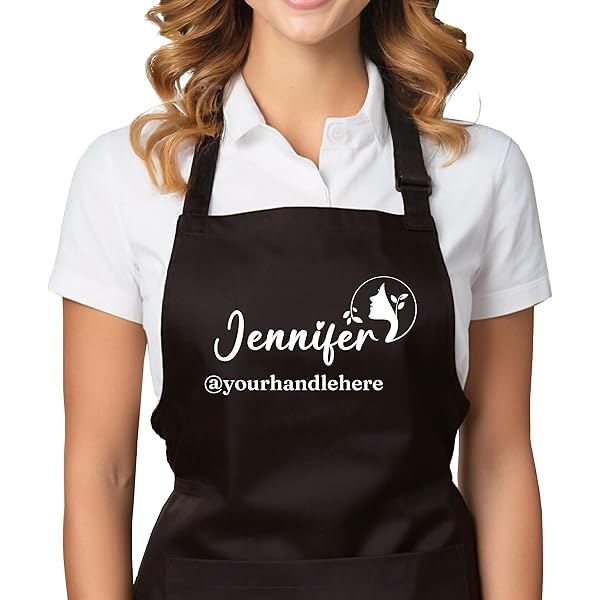 Personalised Nail Technician Apron – Add Your Name Or Company – Black, Red, Pink, Blue Options
