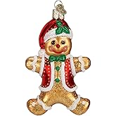 Old World Christmas Gingerbread Boy Glass Blown Ornament for Christmas Tree, Handcrafted Holiday Decoration, Gingerbread Collection