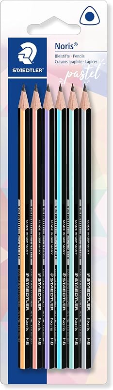 Noris 118 BK6 PAST, Lápices Triangulares de Madera Certificada, Blíster con 6 Unidades