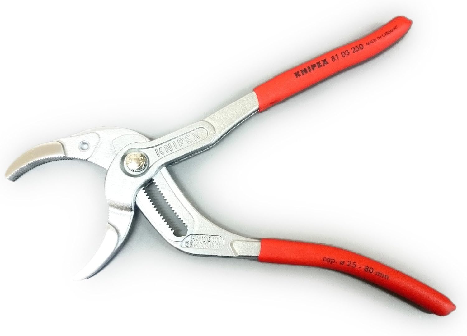 KNIPEX Siphon and Connector Pliers Chrome-Plated with Non-Slip Plastic Coating 250 mm, 81 03 250, Without Interchangeable Plastic Jaws - Image 5