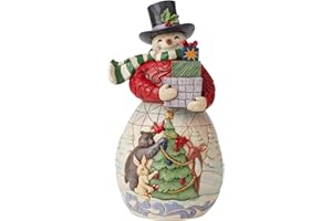 Enesco Jim Shore Heartwood Creek Snowman with Arms Full of Gifts Figurine, 7.5 Inch, Multicolor