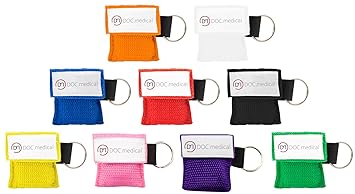 Beatmungstuch Schlüsselanhänger Taschenmaske CPR-Tuch für den Schlüsselbund (blau)