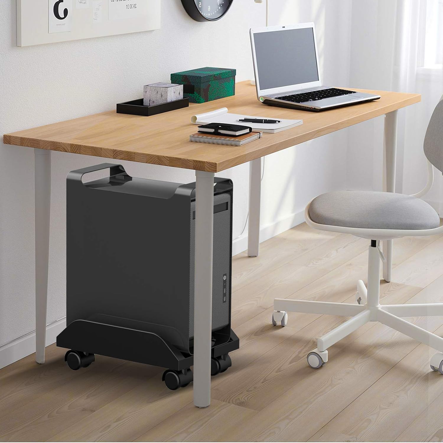 CPU Holder Stand, Mobile Computer Tower Stand with Wheels, Computer Mainframe Bracket, Adjustable PC Holder Cart : Office Products