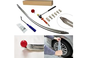 CYGOODS Car Auto Car Dent Removal Fender Damage Repair Puller Lifter Big Curved Rod Crowbar Tools Hook Rods Kit