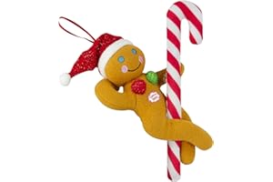 Tekky Naughty Dirty Signing Gingerbread Pole Dancer Tree Ornament, White Elephant, Tan