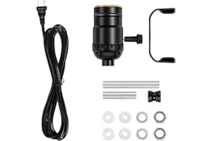 Baocuz Lamp kit with 12 Feet Cord for DIY lamp and Table Lamp，2 Way Lamp Socket Repair Or Rewire The Vintage Lighting Fixture