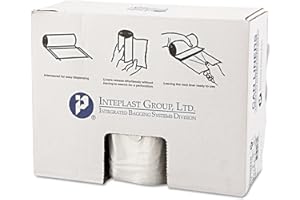 Inteplast S386022N High-Density Can Liner, 38 x 60, 60gal, 22mic, Clear, 25/Roll, 6 Rolls/Carton