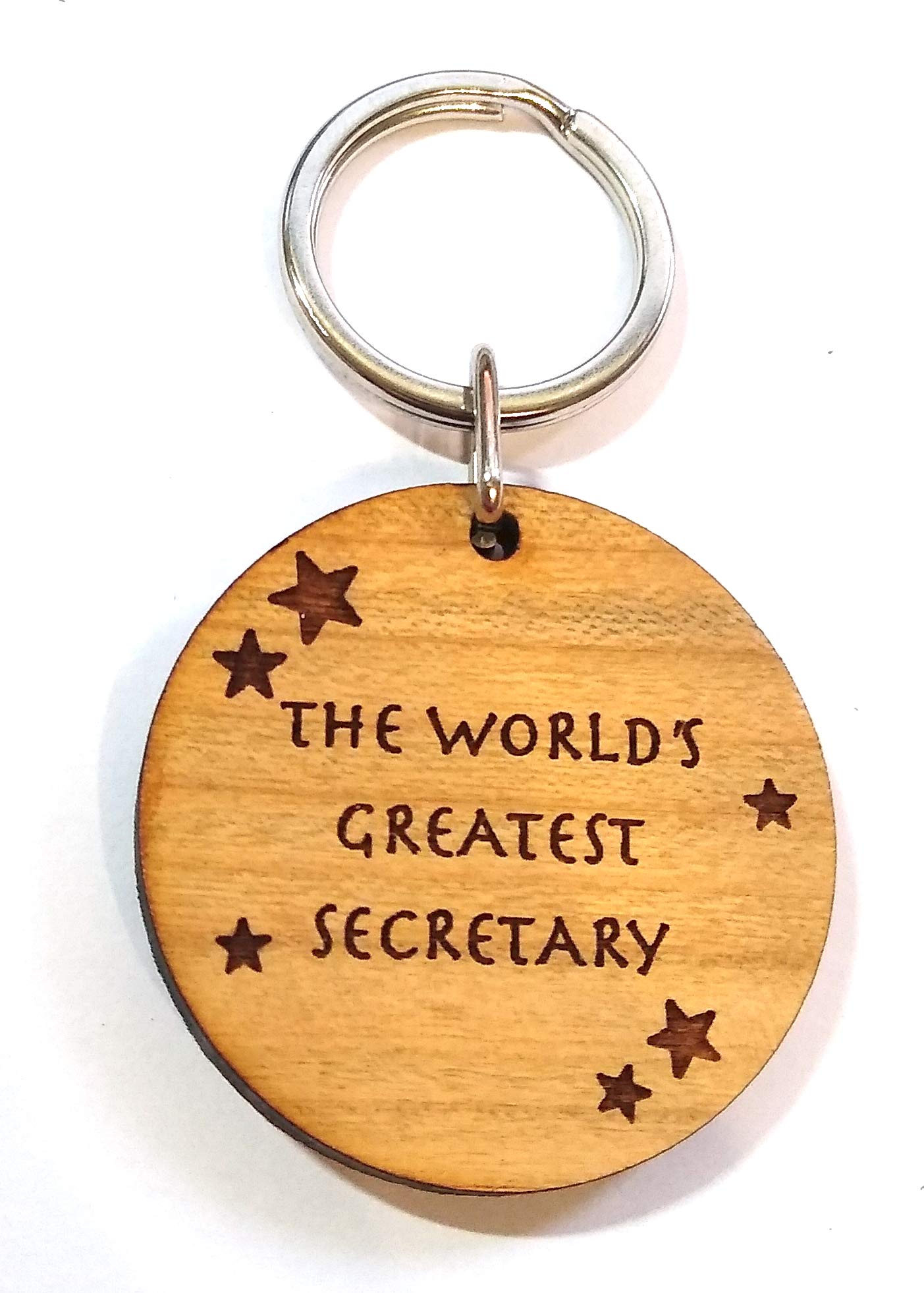 The Worlds Greatest Secretary Wooden Wood Keyring Key Ring Gifts Novelty Birthday Thank You Presents Ideas for My