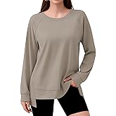 Missufeintl Women's Long Sleeve Crew Neck Workout Sweatshirts Loose Casual High Low Tunic Pullover Tops 2025 Fall Clothes