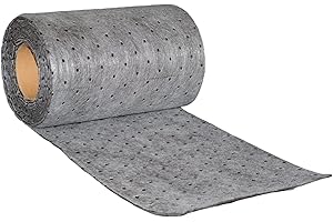 Atlas Connect Oil Absorbing Pads Roll | 10" x 10" | 3mm Thickness | 30 Medium Duty Oil Absorbent Pads Gray |