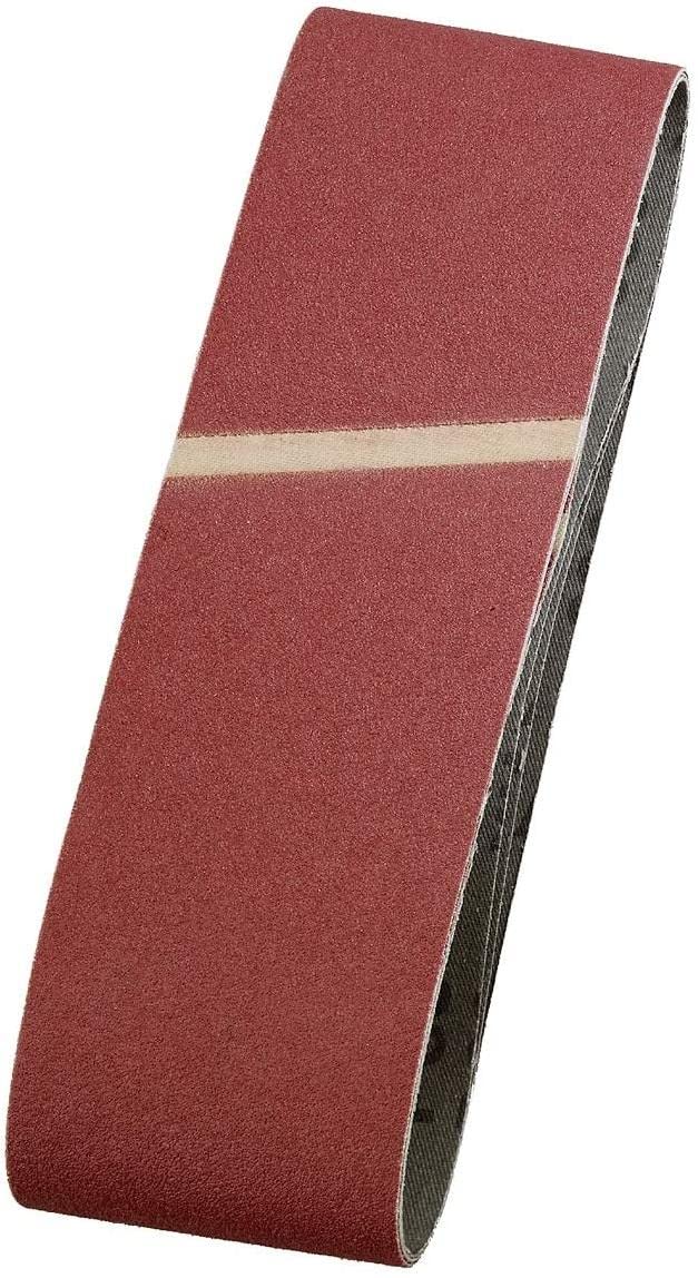 kwb Abrasive Belts 75X533 Mm Made Of High-Grade Aluminium Oxide With Grit Size 80, Special Gluing and Flexible Cotton Fabric for Coarse Sanding Of Wood and Metal