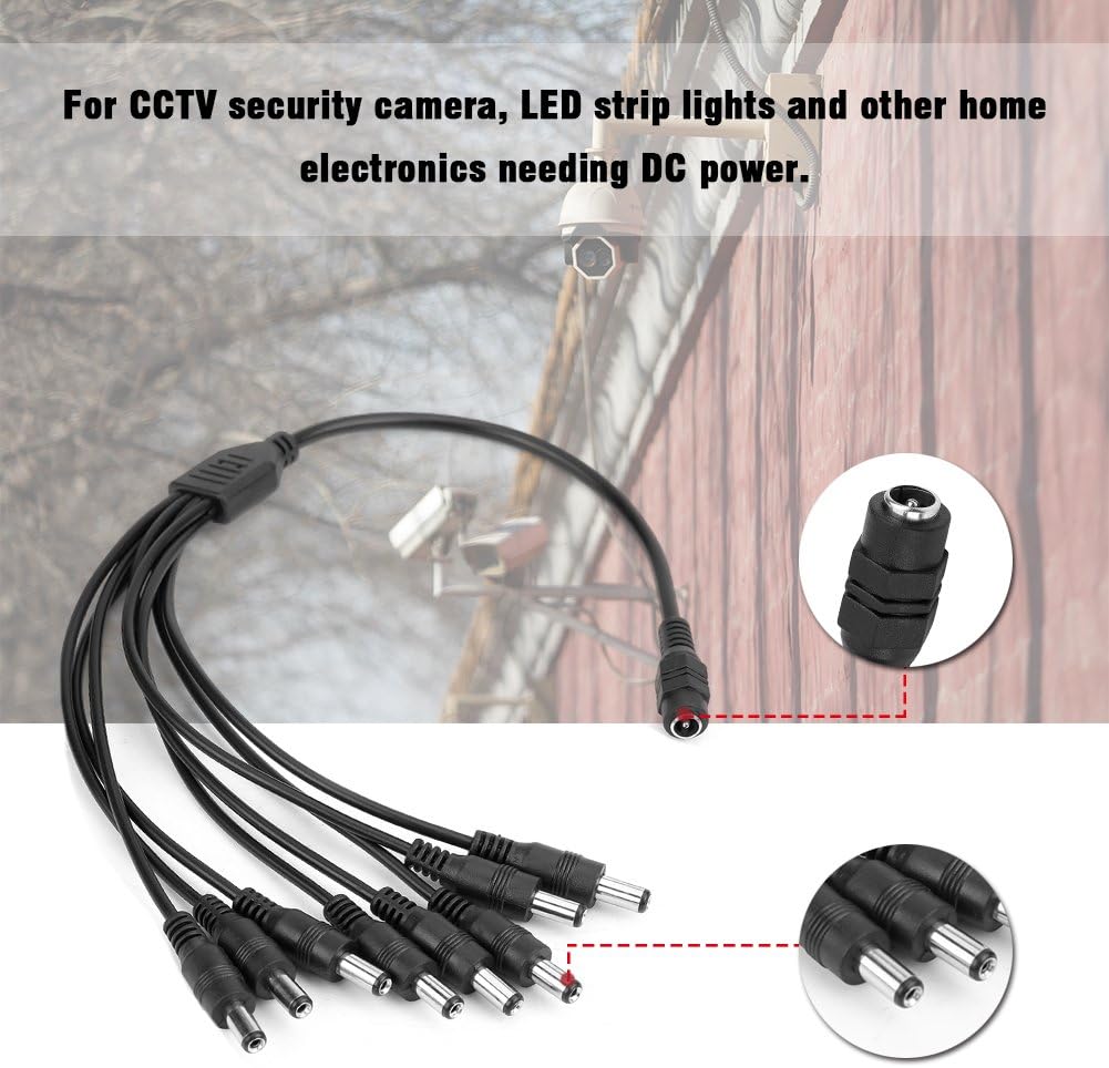 Camera Cable Splitter DC 1 Female to 8 Male Output Power Splitter Cable