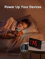 GOLOZA Projection Alarm Clock Bedside Digital Clock with 180° Projector view 5
