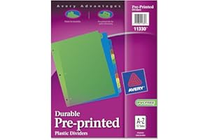Avery Durable Preprinted Plastic Dividers, A-Z, Multi-Colour, 1 Set, (11330)