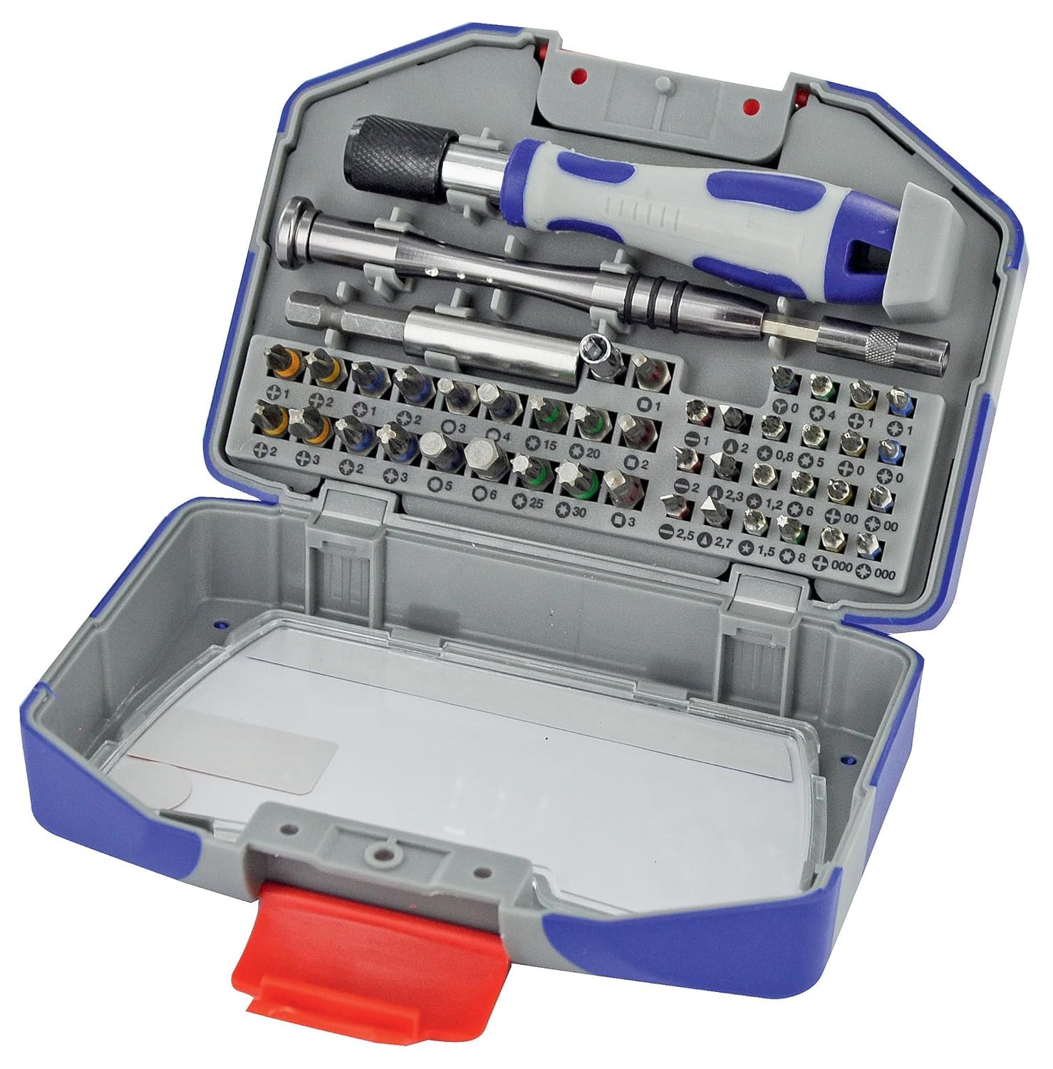 Tivoly – 46 Piece Multi Purpose Screwdriver Set – 22 Precision Bits 4 mm + 19 Torsion Bits 6.35 mm + Accessories and Screw Handles – Kit with All Essential Tools