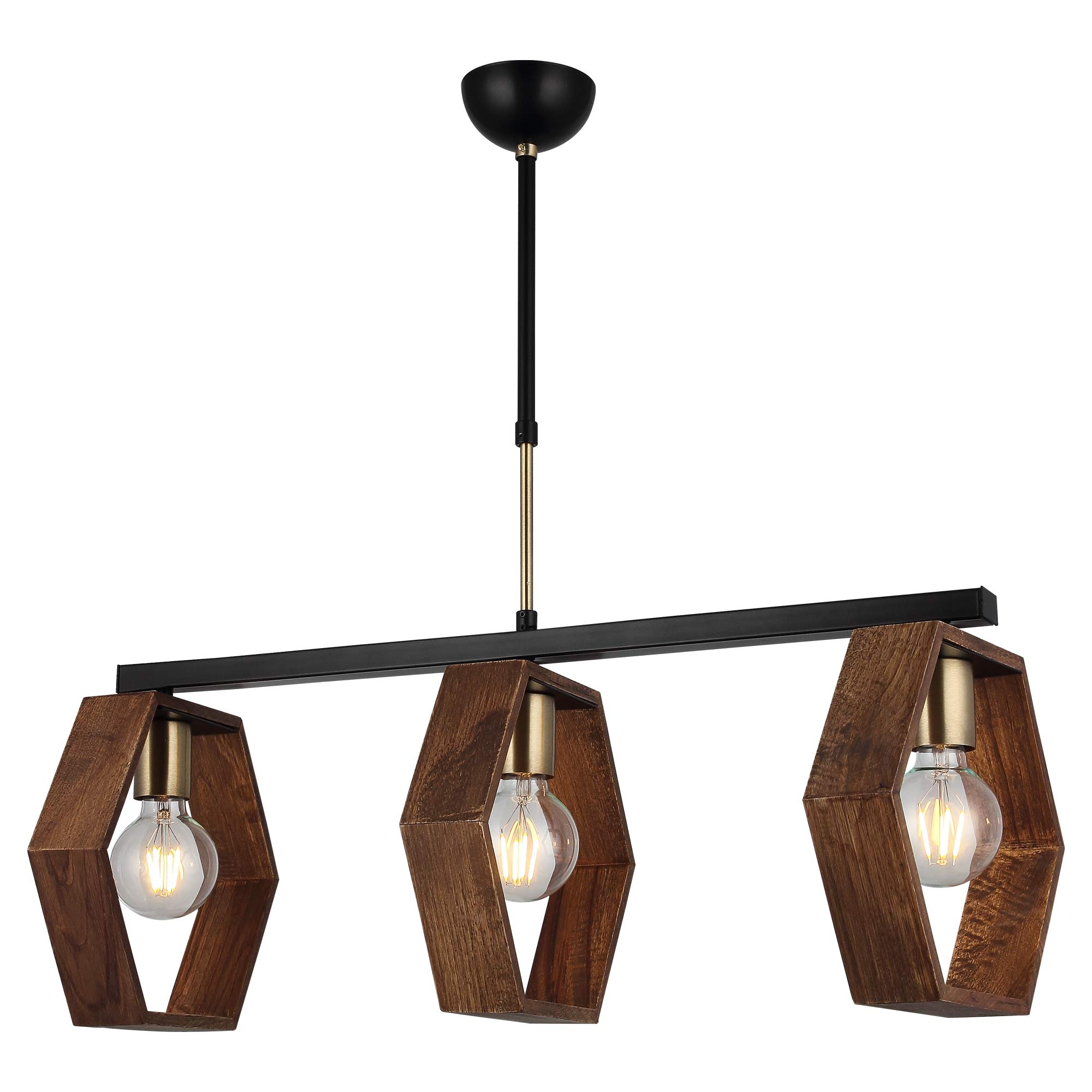 Homemania Metal Pendant Light Gold Black Wood