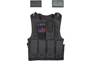 PPGAREGO Airsoft Tactical Paintball Vest Black Camo With MOLLE System Adjustable Buckle Fit CS Cosplay gear For Men Women