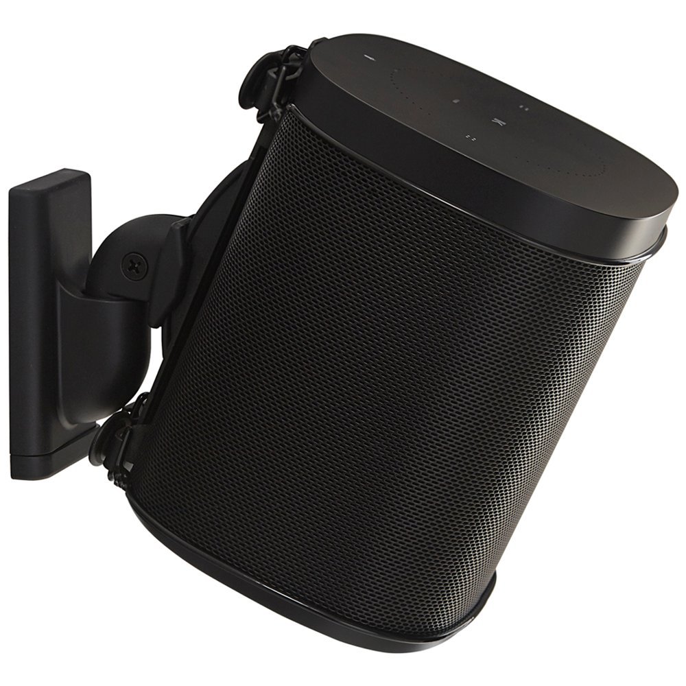 Sanus 1142968 Adjustable Speaker Wall Mount Designed For SONOS ONE, PLAY:1 & PLAY:3 - Single (Black)