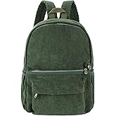 Lobagve Corduroy Backpack Large College Backpack Casual Bookbag Laptop Backpack Computer Bag Travel Daypack for Women Men,Green