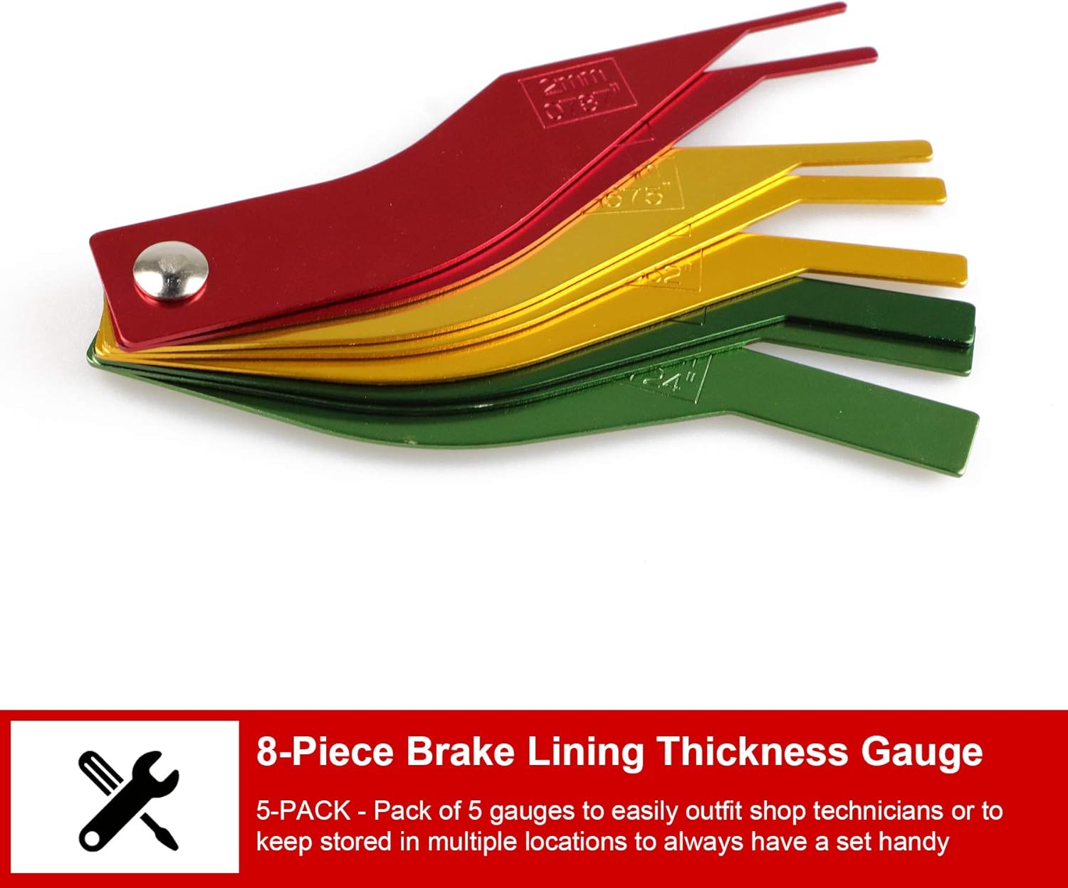 Frombet 8Piece Brake Lining Thickness Gauge