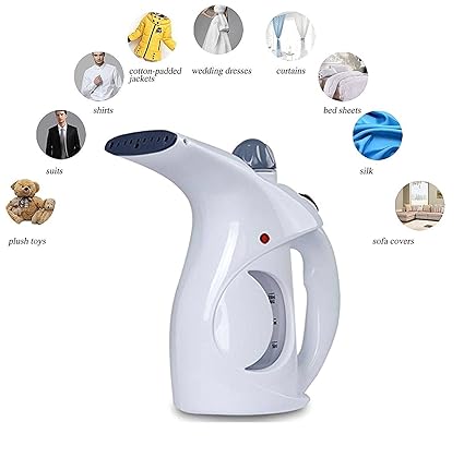 Dewberries Handheld Portable Garment,Fabric,Facial Steamer with Fast Heat-up, Perfect for Home and Travel (White)