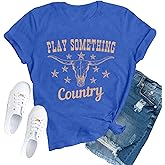 TUPOSU Country Music Shirts for Women Western Cowgirl Tshirts Country Concert Crew Tee