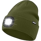 ATNKE LED Lighted Beanie Hat,USB Rechargeable 4 LED Running Headlamp Bright Cap with The Light Gifts for Men and Women