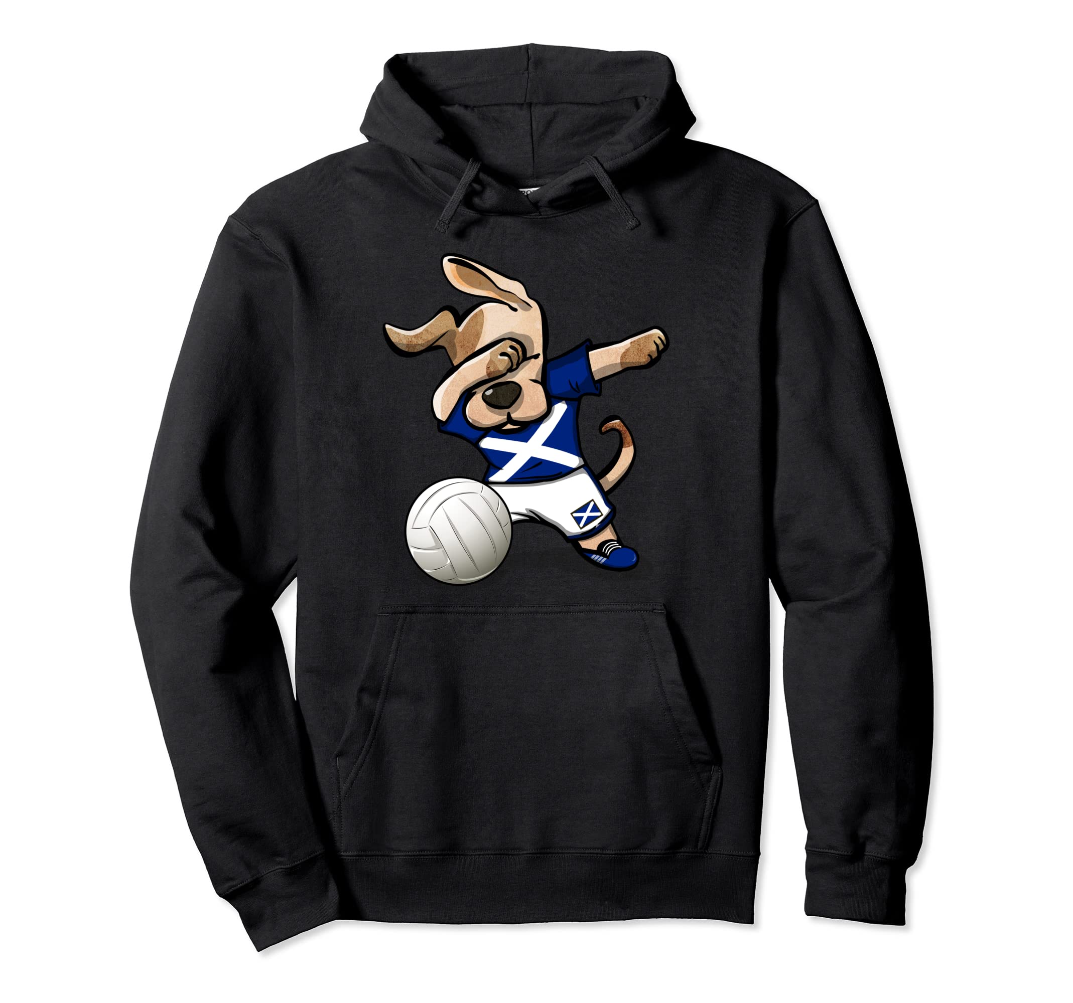 Dabbing Dog Proud Scotland Volleyball Lovers - Scottish Flag Pullover Hoodie