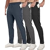 3 Pack Men's Workout Sweatpants with Pockets,Athletic Gym Tapered Joggers Pants for Men Running Pants