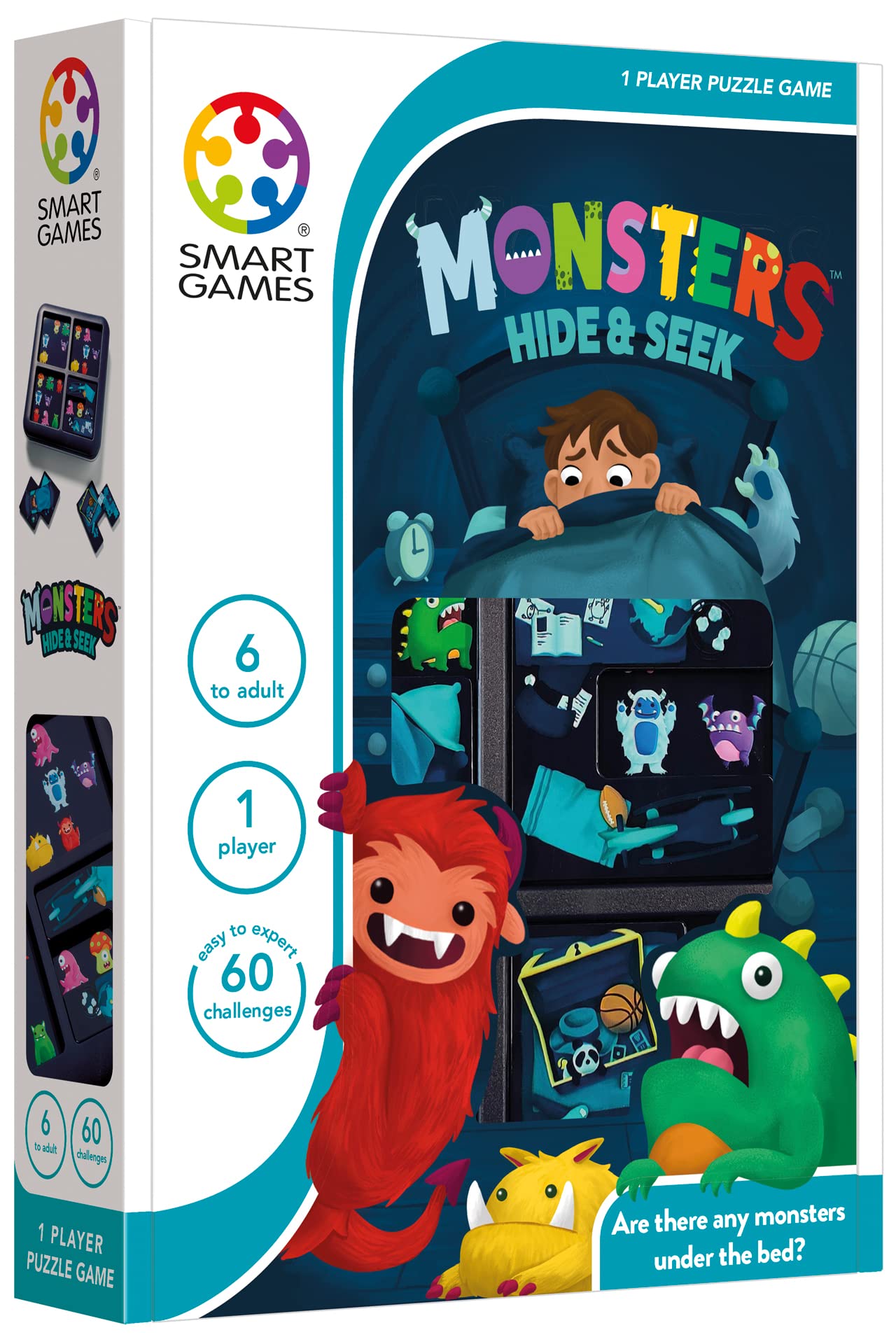 SmartGames - Monsters Hide & Seek, Puzzle Game with 60 Challenges, 6+ Years