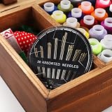magi Gift Wooden Sewing Box Organizer with Sewing Kit Accessories 8.3 x 5.3 x view 2