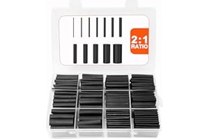 FloweryOcean 900 pcs Heat Shrink tubing kit, Industrial Heat shrinks tubing, 12 Sizes 2:1 Shrink Ratio - Black, Industrial, Wires connectors, Waterproof, Insulation, Protection, Safety, Mechanic