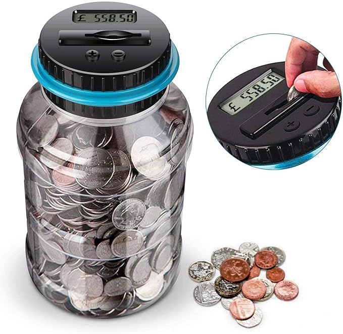 Digital Coin Bank, Big Piggy Bank Digital Counting Coin Bank, digital