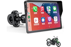 WonVon 7 Inch Wireless Motorcycle Carplay GPS Navigation System with Apple Carplay and Android Auto Portable Screen with Dual